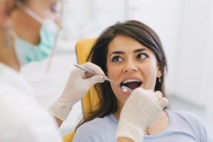 woman at the dentist office