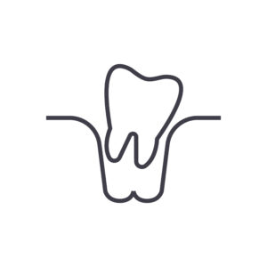 tooth extraction vector line icon, sign, illustration on white background, editable strokes